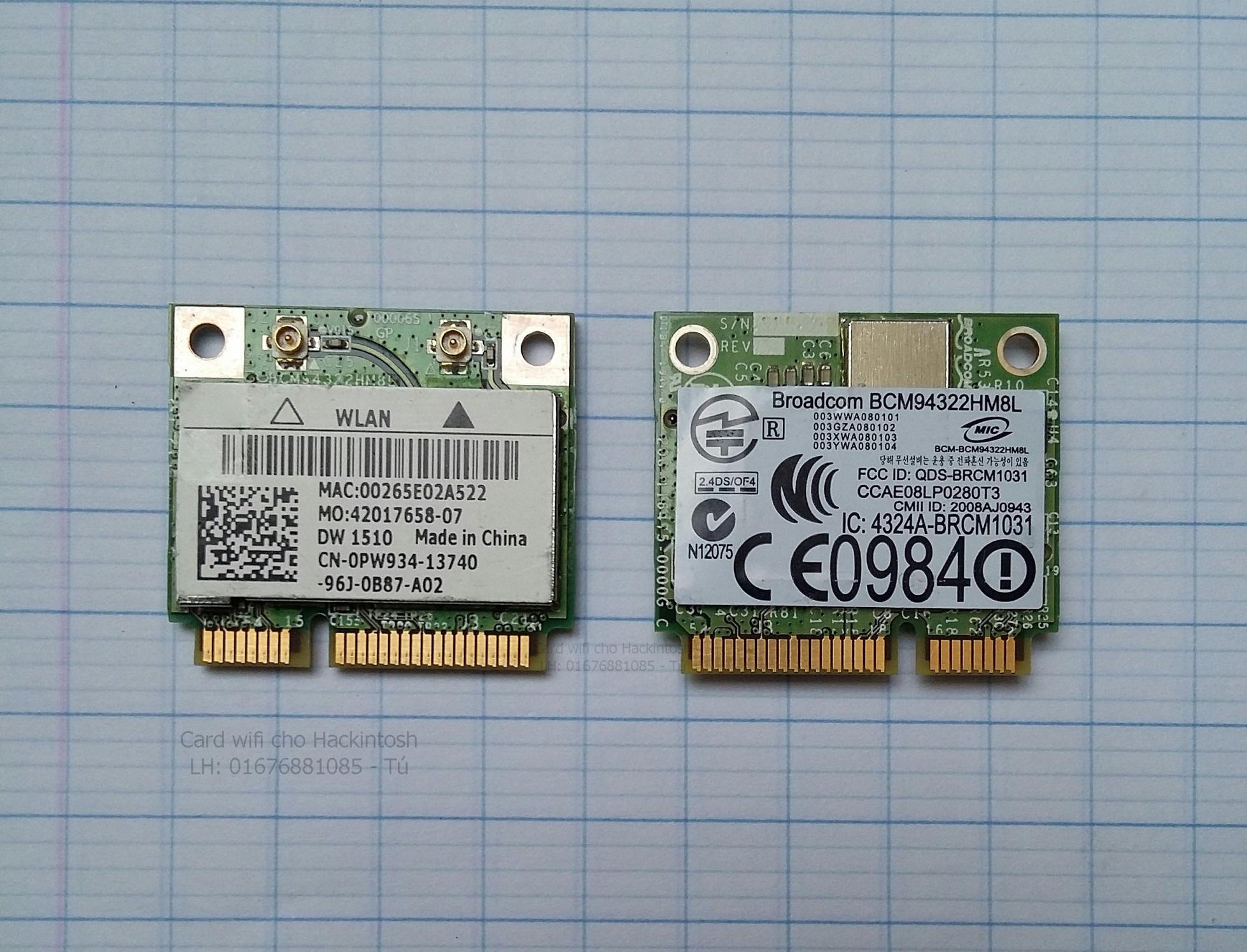 Card WiFi Laptop Broadcom BCM94322HM8L