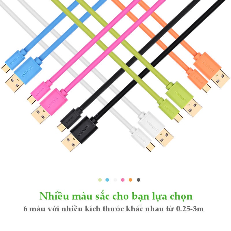 Cáp sạc và truyền dữ liệu hỗ trợ cổng USB 2.0 sang USB Type C độ dài từ 0.25-3m UGREEN US141 - Hãng phân phối chính thức Cáp sạc và truyền dữ liệu hỗ trợ cổng USB 2.0 sang USB Type C độ dài từ 0.25-3m UGREEN US141 - Hãng phân phối chính thức