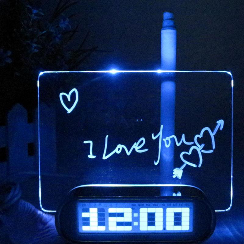 Đồng Hồ Báo Thức Để Bàn HIGHSTAR Kèm Bảng Ghi Nhớ Phát Quang Đèn LED