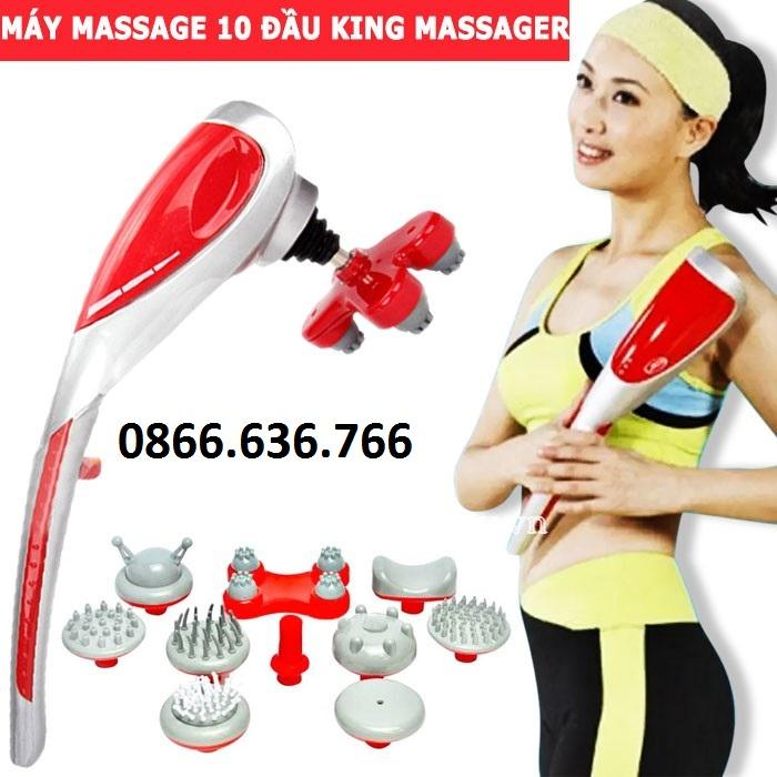 Máy masage cầm tay 10 đầu có đèn hồng ngoại