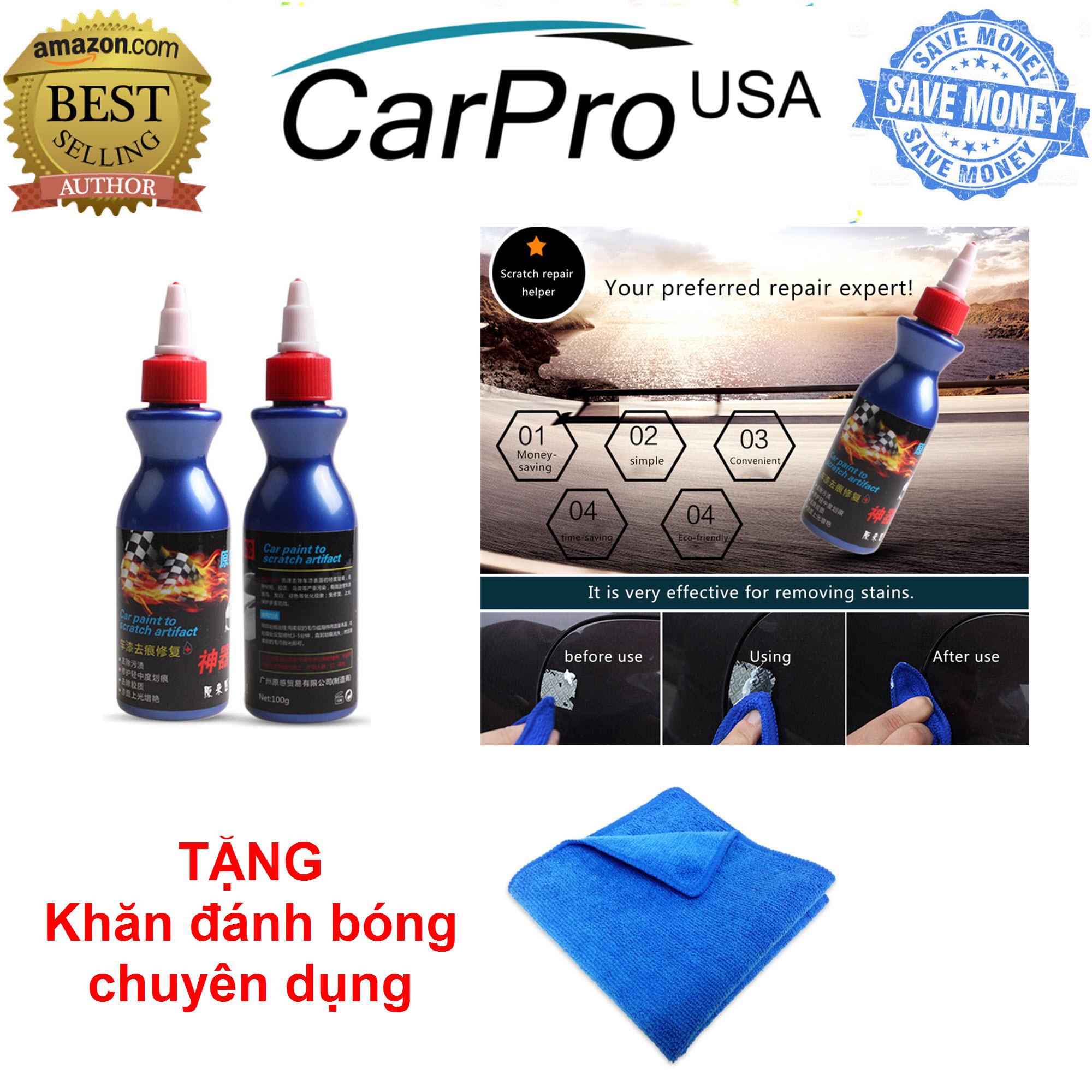 Bộ 02 chai kem tẩy xóa vết xước xe hơi-ô tô + TẶNG khăn lau đánh bóng chuyên dụng - Tiết kiệm 40%