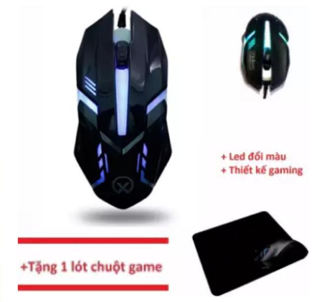 Chuột chơi game có dây đèn Led Mouse gaming + Tặng bàn di chuột