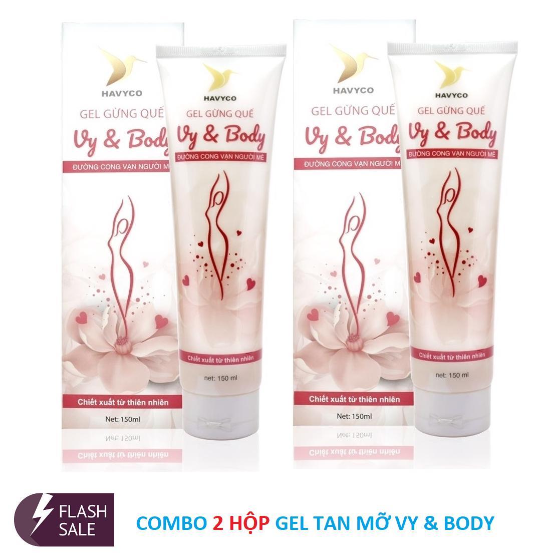 Combo 2 Hộp Gel Tan Mỡ Gừng Quế Vy & Body - Mẫu Mới