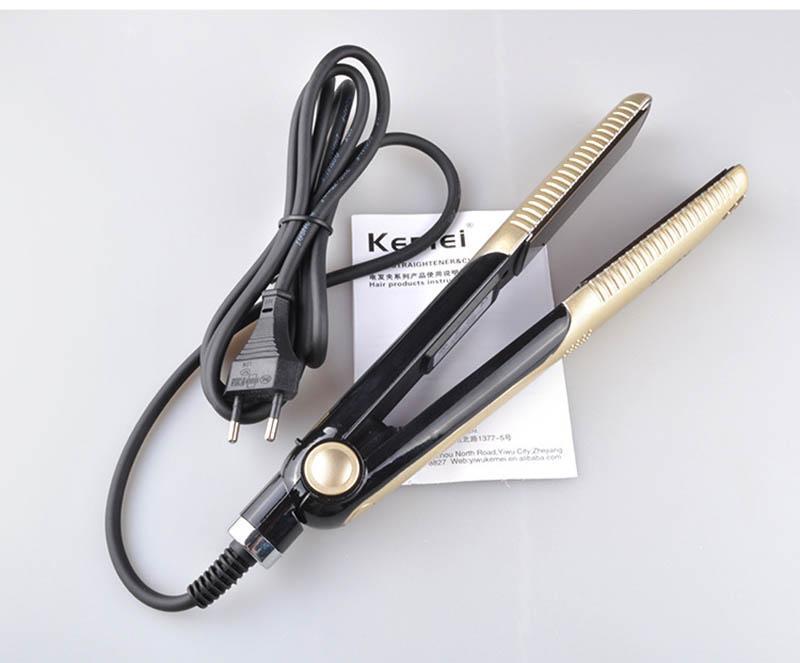 Máy là tóc, máy duỗi tóc,máy bấm tóc 4 mức chỉnh nhiệt Kemei 327 + Tặng kèm 1 thẻ tích điểm