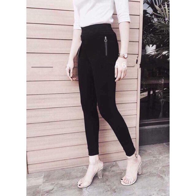 Quần legging phối khóa sườn hàn quốc chất umi chipxinhxk