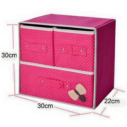 Tủ vải mini 2 tầng 3 ngăn nhỏ gọn, tiện ích