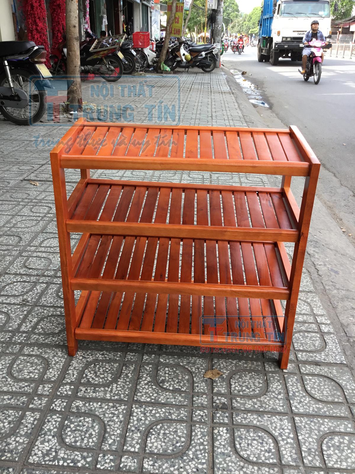 Kệ dép gỗ 4 tầng