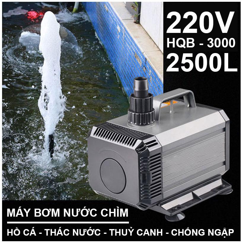 Máy bơm nước chìm hồ cá hòn non bộ nước thải 220V HQB-3000