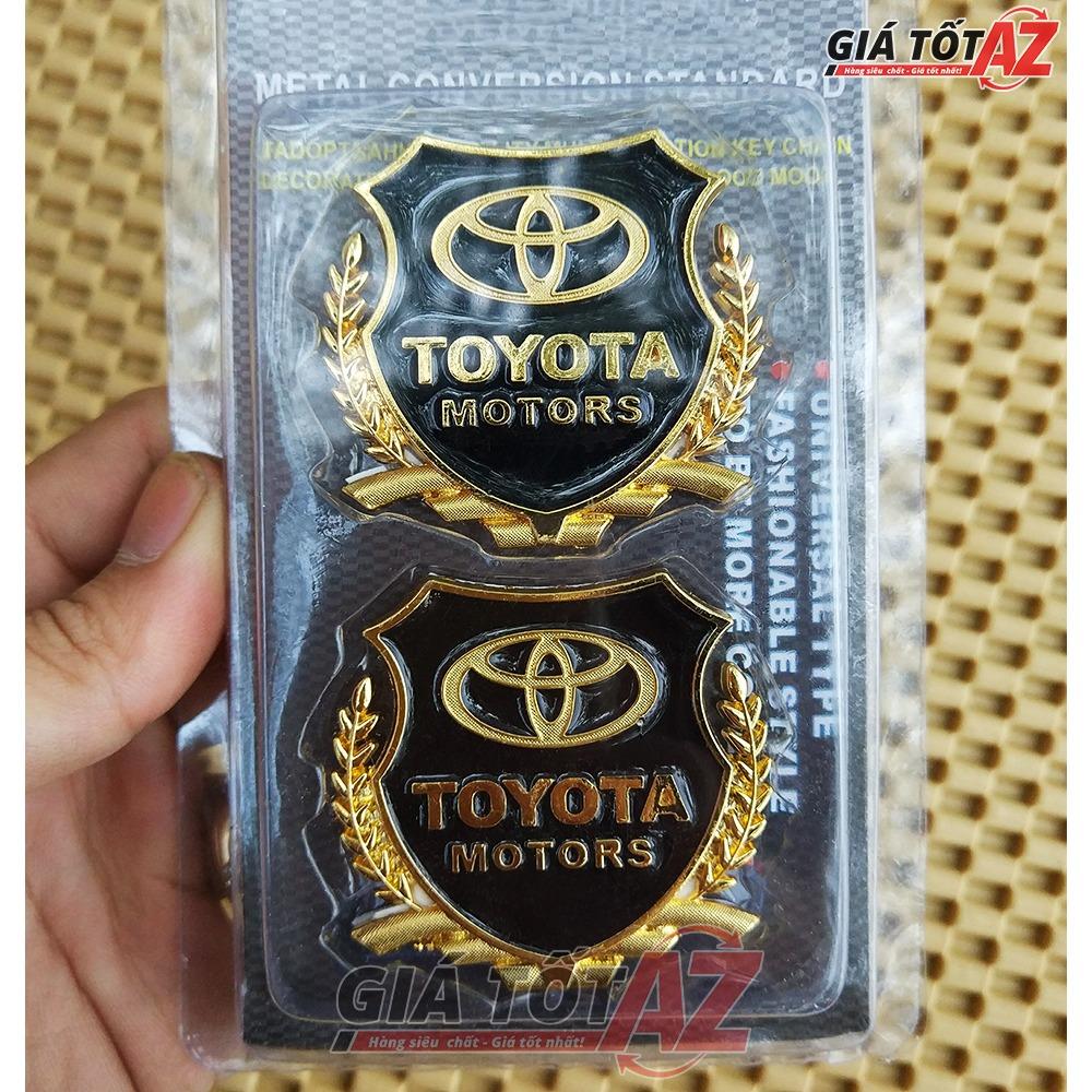 Bộ 2 huy hiệu logo t.o.y.o.t.a nổi 3d gắn xe ô tô loại cao cấp - mầu vàng