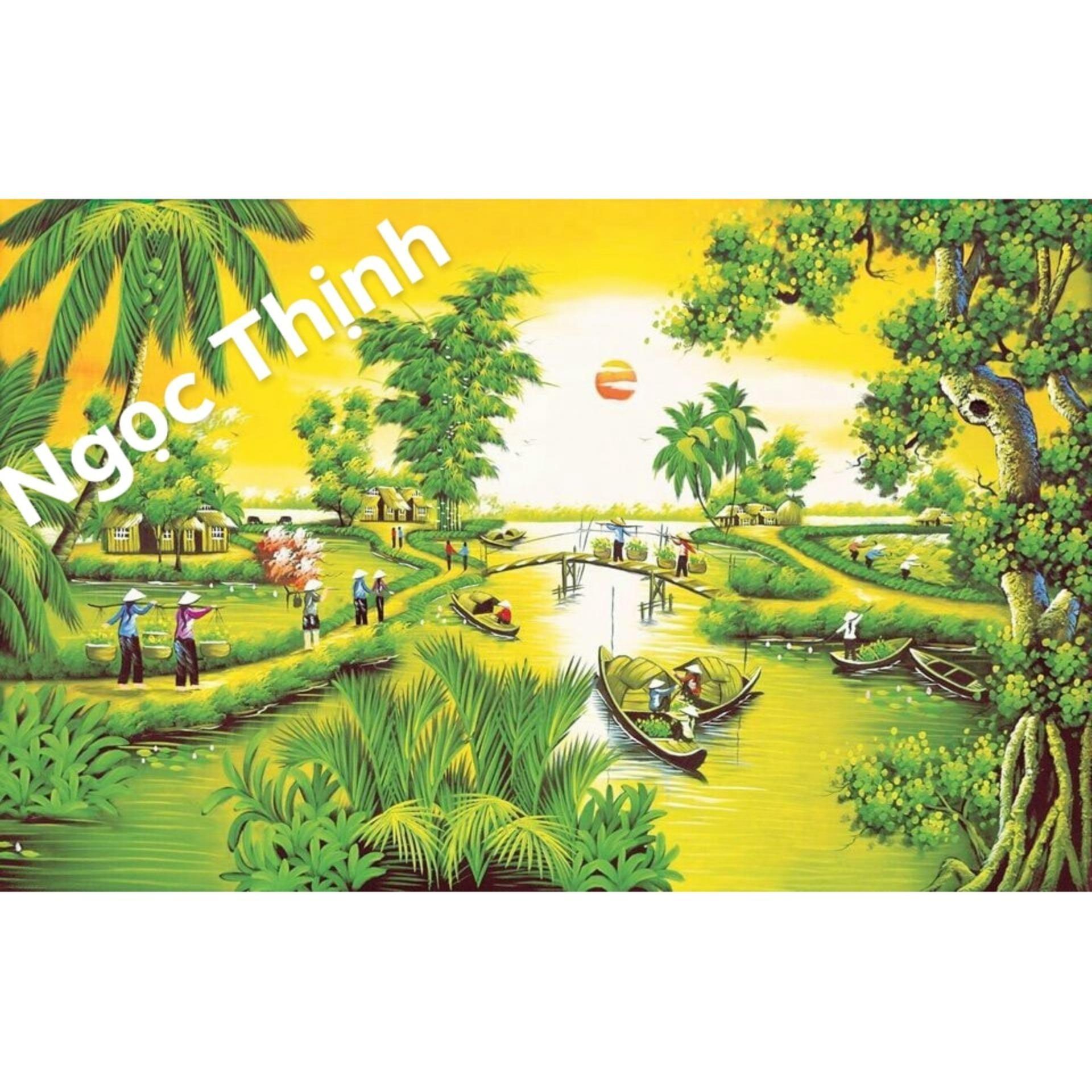 TRANH đính ĐÁ ĐỒNG QUÊ DLH-88656