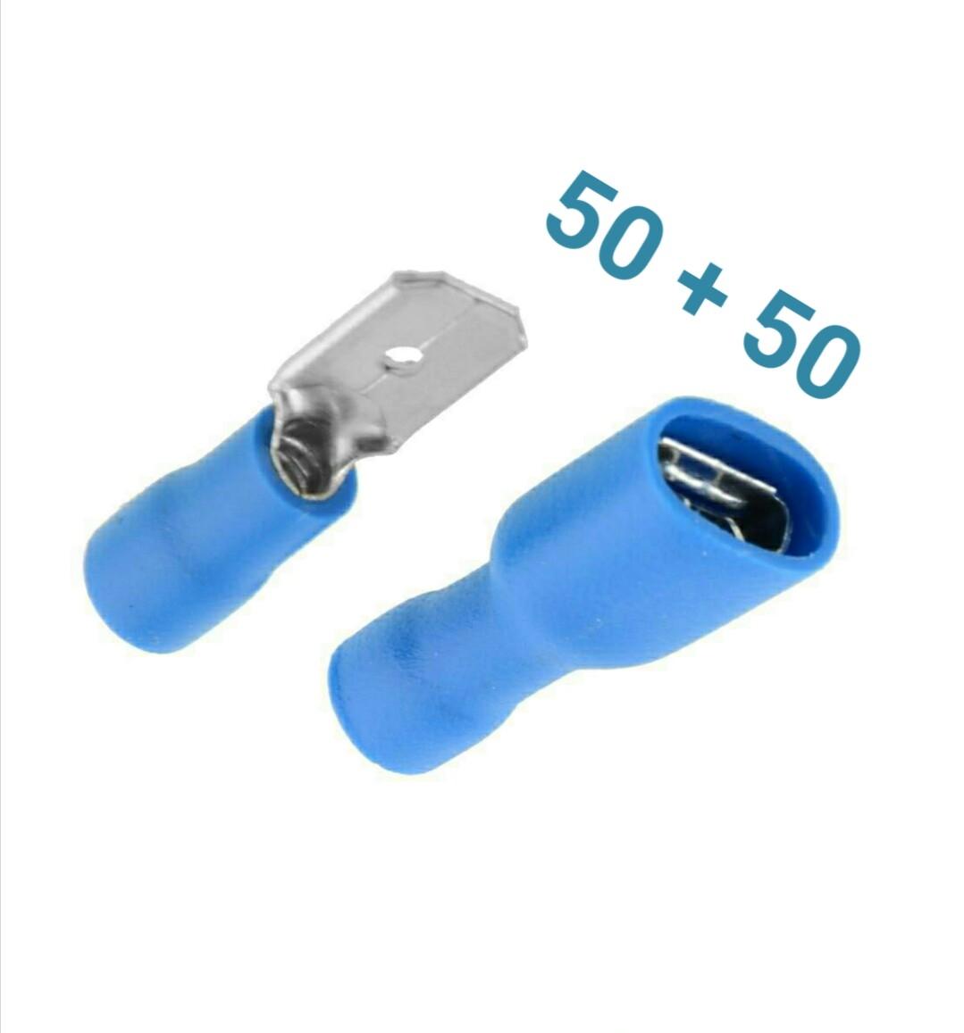 Bịch 100 Cút nối Nhanh Dây Điện (50 Đầu Đực + 50 Đầu Cái)