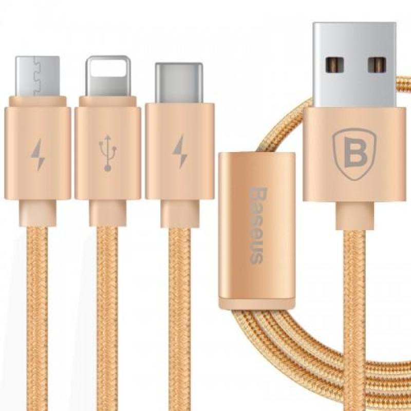 Giá Cáp Sạc Dù 3 in 1 Dài 1.2m Siêu Bền ,Sạc Các Dòng Sam Sung /Sam Sung 2017/ Iphone 5 Trở Lên >Màu Ngẫu Nhiên