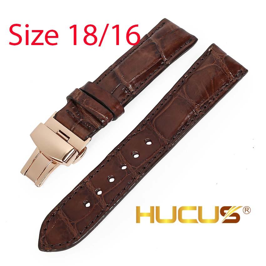 Dây Đồng Hồ Nam Da Cá Sấu + Khóa Bướm HC8105 (Size 18)