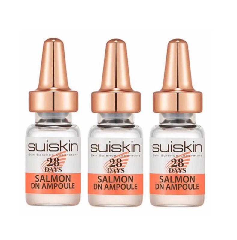Bộ 3 chai Tinh chất Tế bào gốc từ DNA trứng cá hồi trị mụn phục hồi da sau 28 ngày Suiskin Salmon DN Ampoule 28 days (2ml x3)