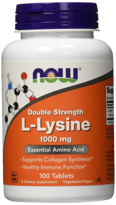 Viên uống L-Lysine 1000mg - NOW L-Lysine 1000 mg Double Strength,100 Tablets