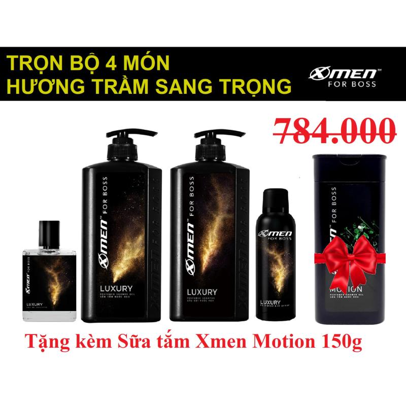 Combo Xmen For Boss Motion/Luxury/Intense nước hoa 50ml + dầu gội 650g + sữa tắm 650g + Xịt 150ml + sữa tắm 150g ngẫu nhiên tốt nhất