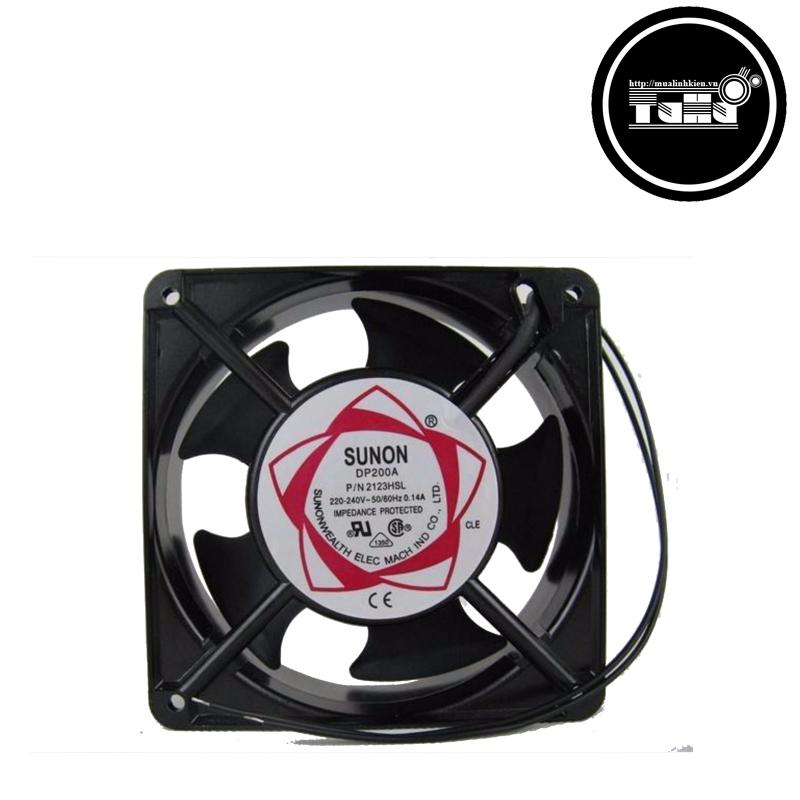 Quạt thông gió, hút mùi, tản nhiệt mini sunon 220v 12x12x3,8cm