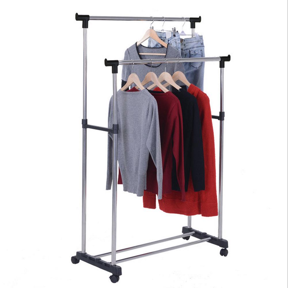 Giàn phơi inox 2 tầng thông minh có bánh xe