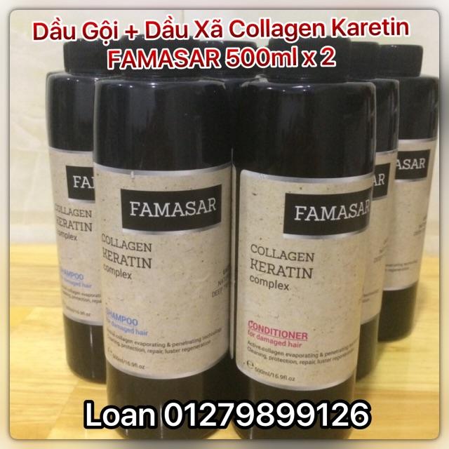 Dầu gội - dầu xả collagen keratin famasar 500ml