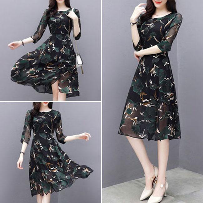 Đầm xòe tay lỡ duyên dáng - lv1808