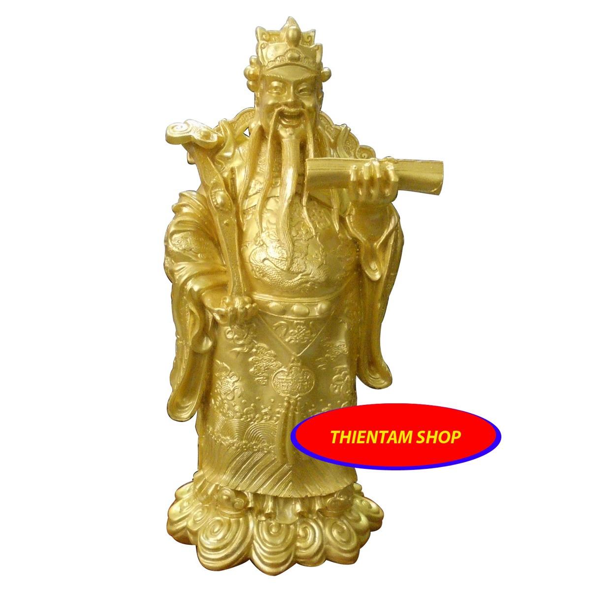 Tượng Thần Tài đá poly vàng
