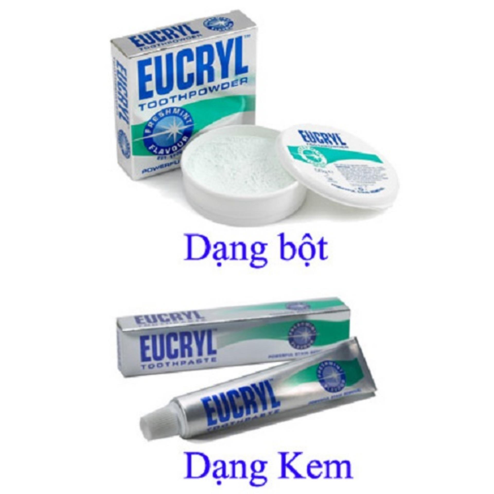 Bộ kem đánh răng và Bột tẩy trắng răng EuCryl nhập khẩu từ Anh