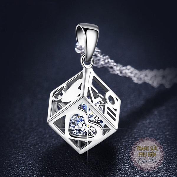 Dây chuyền lập phương chữ love S925 xinh xắn - DC06