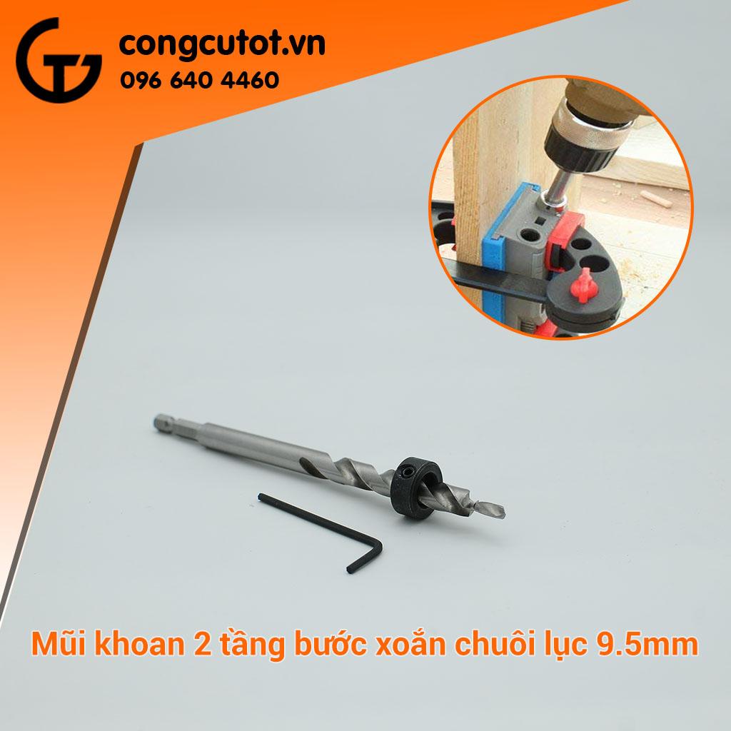 Mũi khoan 2 tầng trụ xoắn trắng chuôi lục 4.2-9.5mm