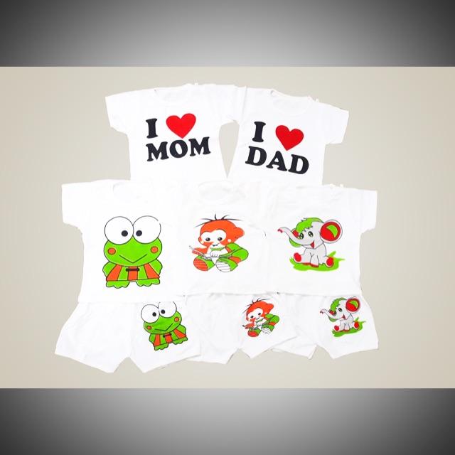 Sét 5 bộ cộc tay slogan cho bé trai-bé gái chất cotton 4c-Sz 2:6-9kg