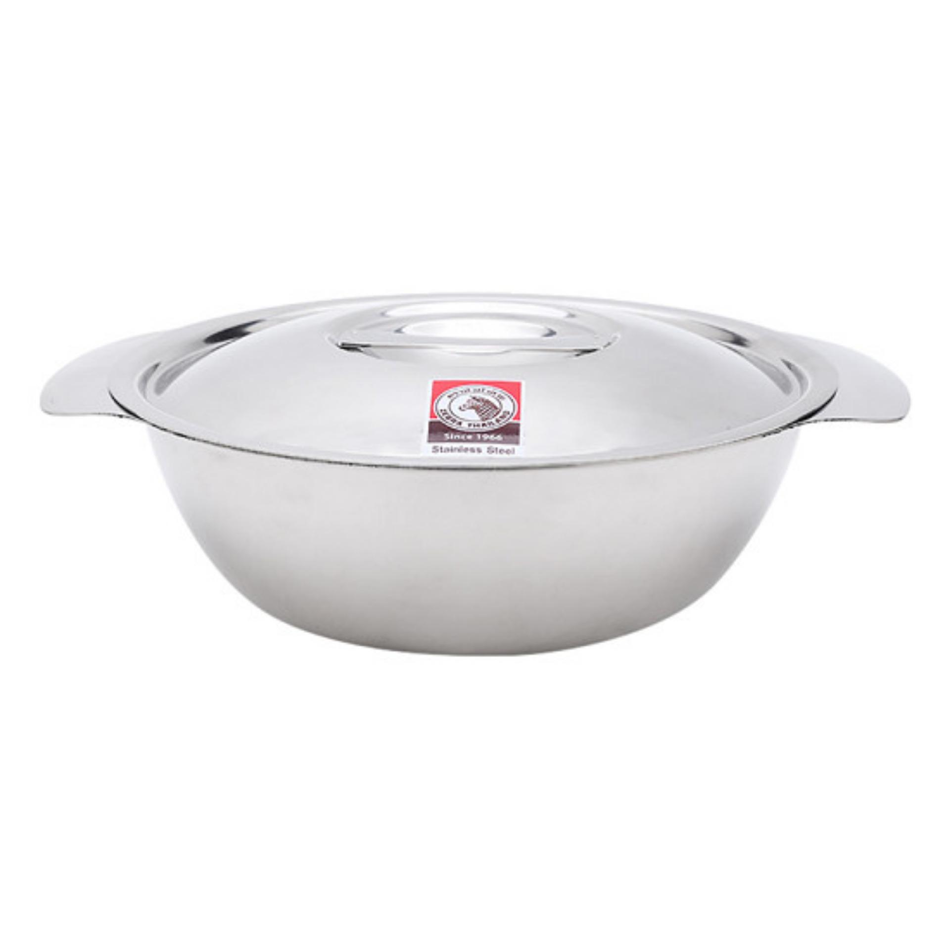 Thố inox dẹp Zebra Thái Lan 18cm-123018, có quai, 1 đáy dầy dặn. Nhập khẩu Thái Lan, inox 304 cao cấp siêu bền, tuyệt đối an toàn cho sức khỏe