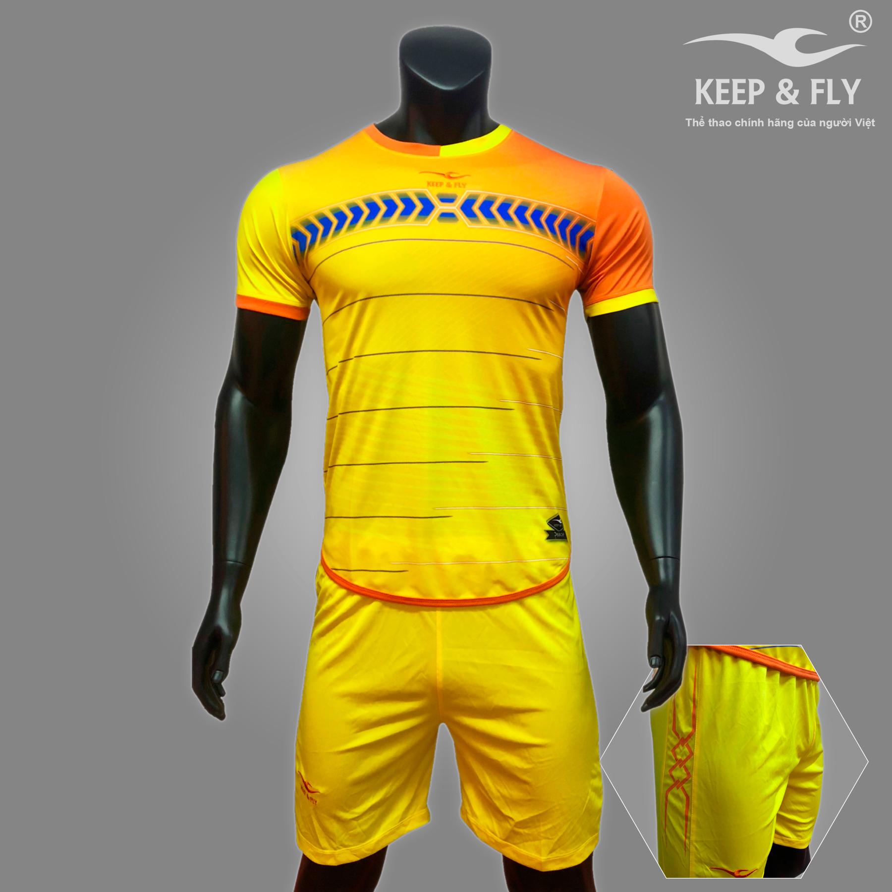 Bộ quần áo bóng đá cao cấp keep & fly peace vàng