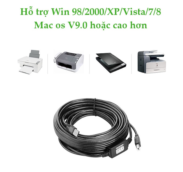 Cáp máy in USB 2.0 sang USB-B tích hợp IC khuyếch đại dài 10-15m UGREEN US122 - Hãng phân phối chính thức Cáp máy in USB 2.0 sang USB-B tích hợp IC khuyếch đại dài 10-15m UGREEN US122 - Hãng phân phối chính thức