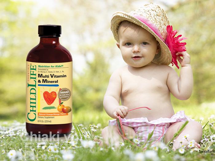 Multivitamin & mineral childlife cho trẻ từ 6 tháng đến 12 tuổi