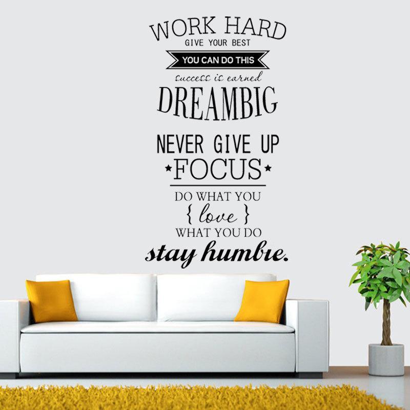Giấy dán tường chữ truyền động lực WORK HARD - DREAMS BIG
