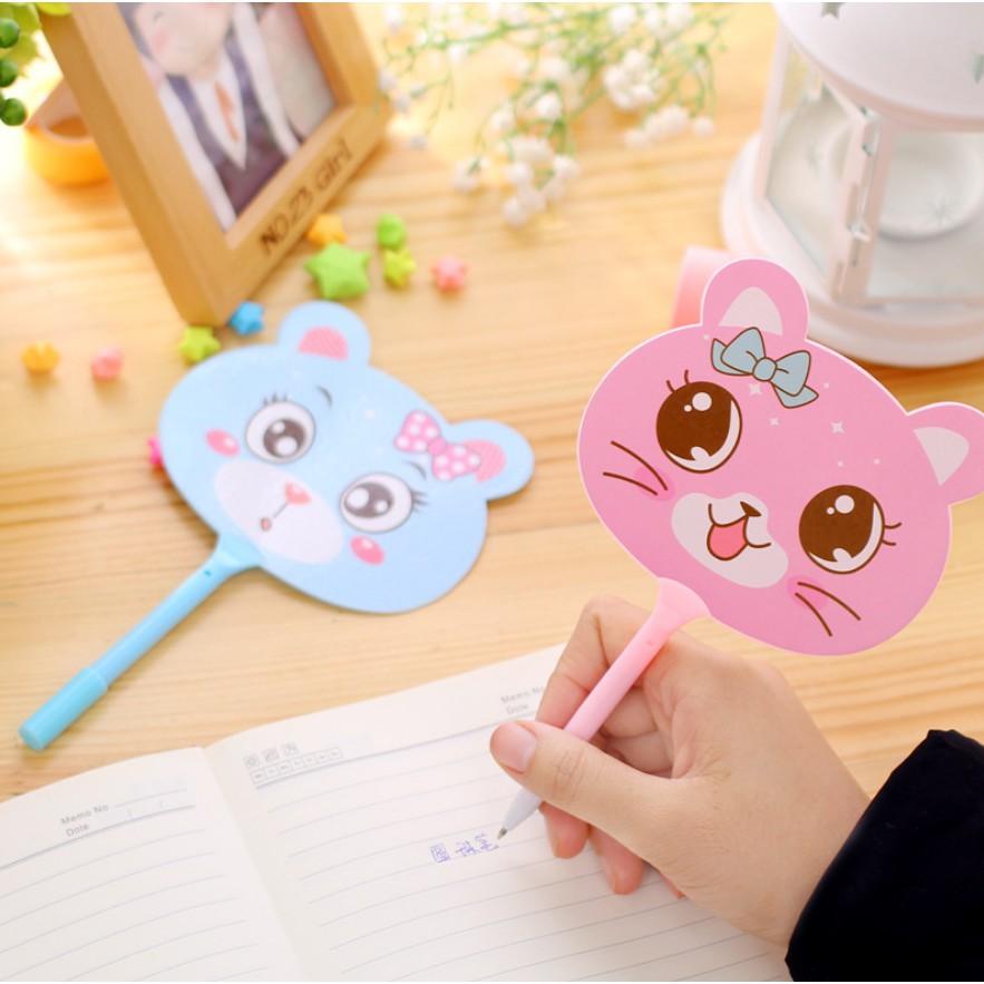 Combo 3 bút bi hình quạt mèo dễ thương