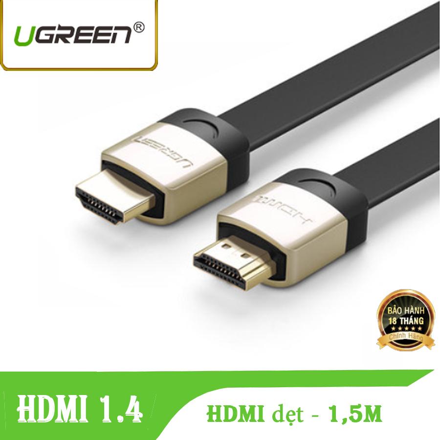 Cáp hdmi 1.5m dây dẹt đầu bọc kim loại ugreen 10260
