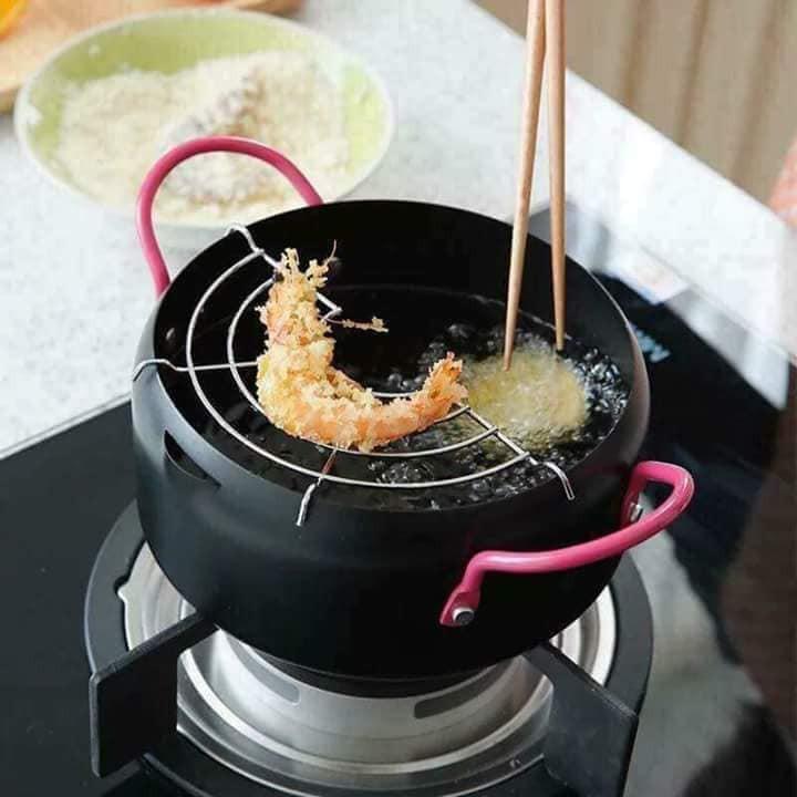 Nồi Chiên Lọc Dầu Kèm Vỉ Gác Chảo sz 18cm tiện lợi