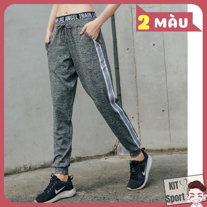 Quần dài Jogger thể thao nữ Angel - Cửa hàng phân phối KIT Sport - Hàng nội địa Trung(Women Pants,đồ tập quần áo gym,mẫu rộng, thể dục,thể hình, Yoga, Aerobic,Zumba Fitness)