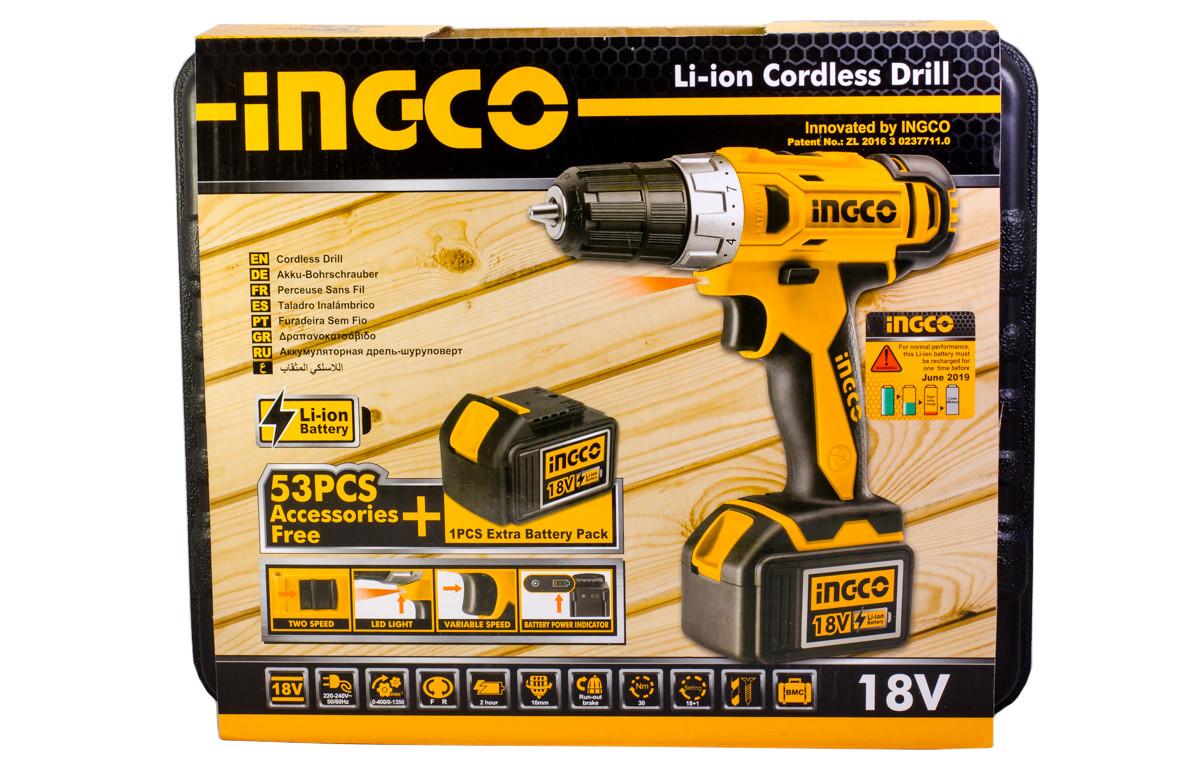 Máy khoan và vặn vít dùng pin ingco cdli228180