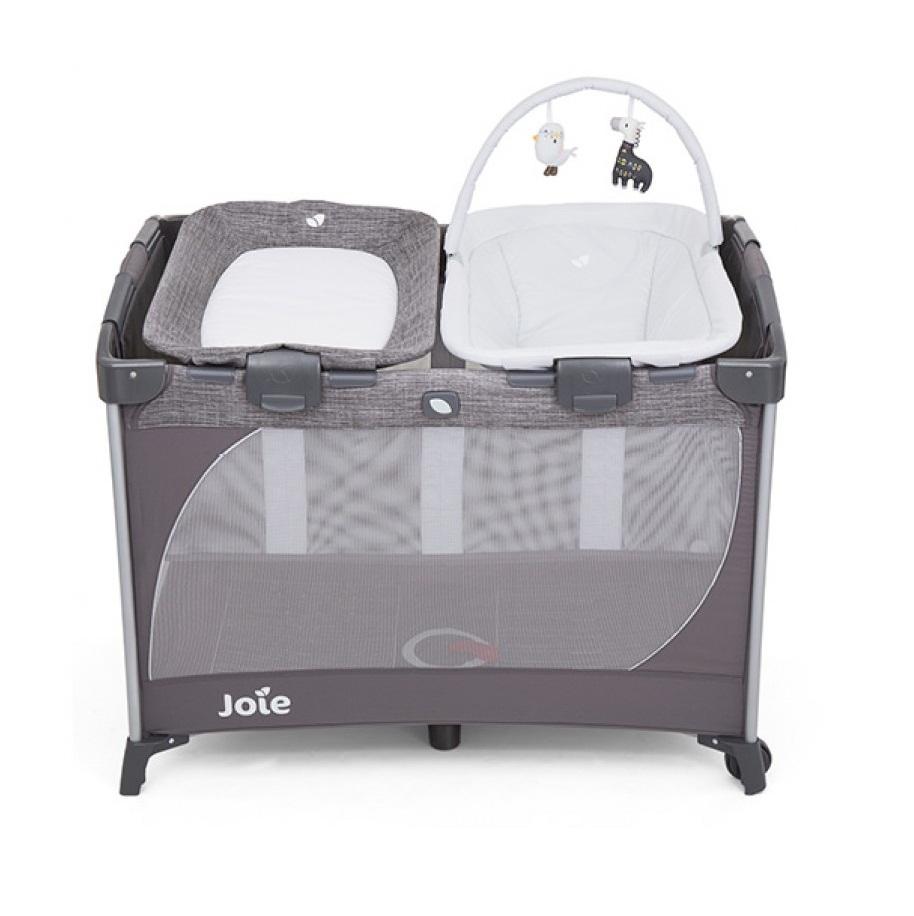 Giường cũi trẻ em joie commuter change & snooze linen gray