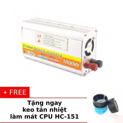 BỘ CHUYỂN ĐỔI NGUỒN TỪ 12V RA 220V CÔNG SUẤT 1000W tặng kèm keo tản nhiệt làm mát CPU HC-151
