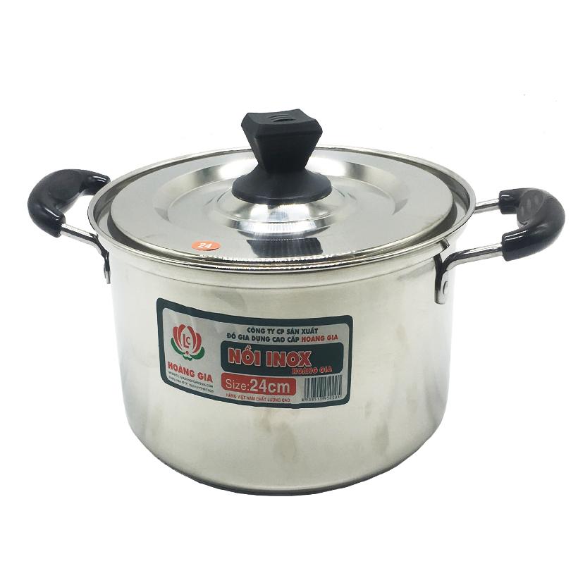 Nồi nấu inox cao cấp Hoàng Gia size 24cm