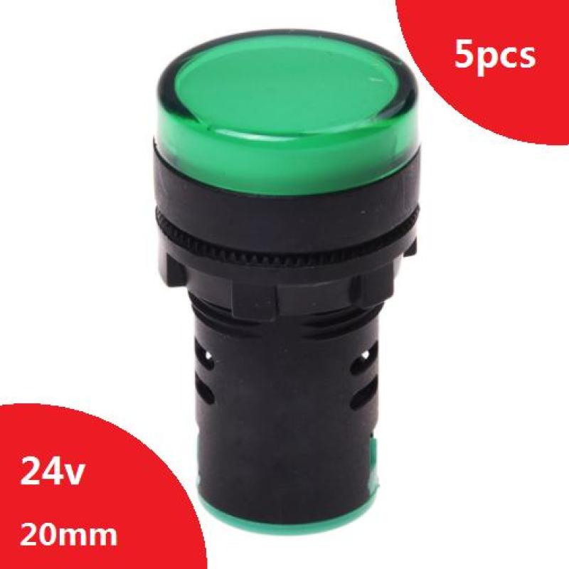 Bảng giá 5pcs/lot 24V 20mm Panel Mount LED Power Indicator Pilot Signal Light Lamp
