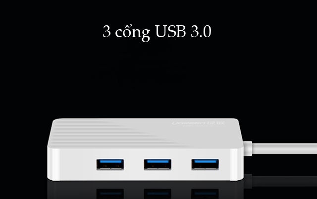 Hub USB 3 cổng 3.0 kèm 2 đầu mic và tai nghe cho âm thanh ngoài UGREEN CR134 Hub USB 3 cổng 3.0 kèm 2 đầu mic và tai nghe cho âm thanh ngoài UGREEN CR134