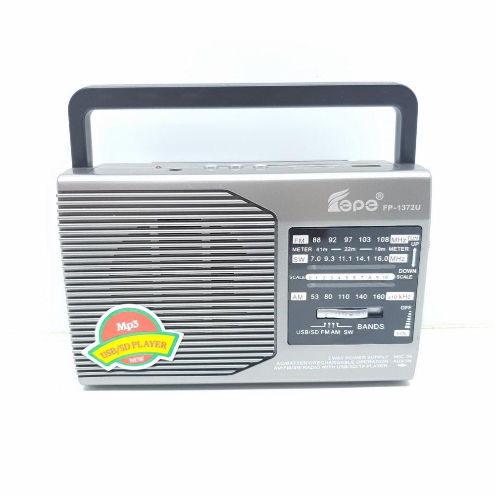 Đài Radio Pin Sạc FEPE FP-1372U FM/AM/SW/USB/SD