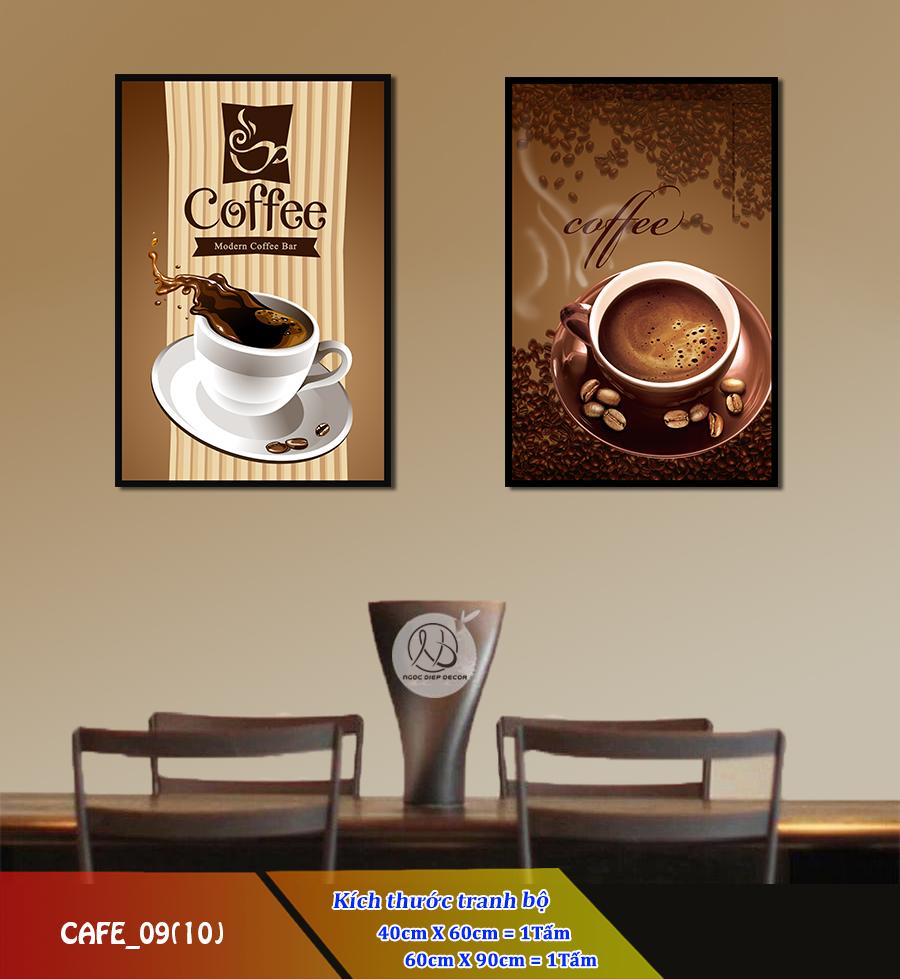 Tranh dán tường quán cà phê - Tranh décor phòng khách, phòng ngủ phong cách hiện đại