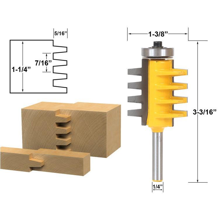 Mũi phay gỗ ghép răng lược, cốt 6.35mm