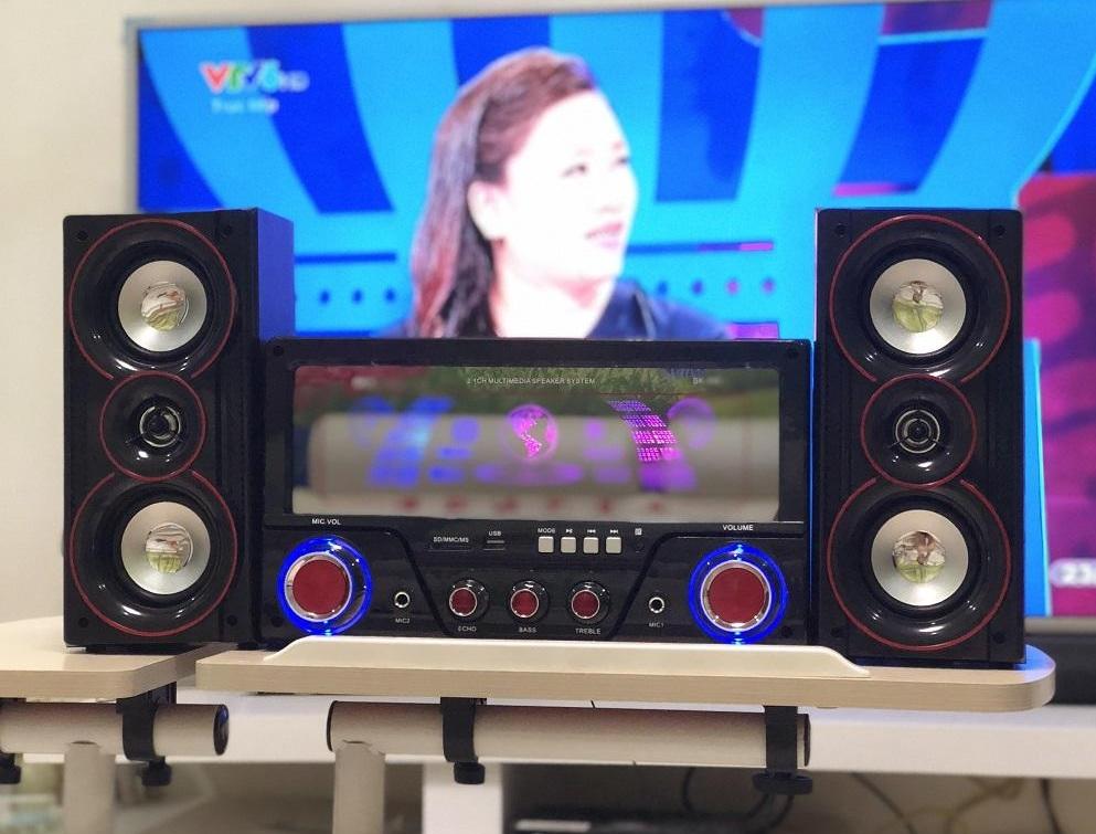 Dàn âm thanh karaoke đa năng kết nối tivi - máy tính - điện thoại - dàn loa isky sk-335 lựa chọn của mọi gia đình