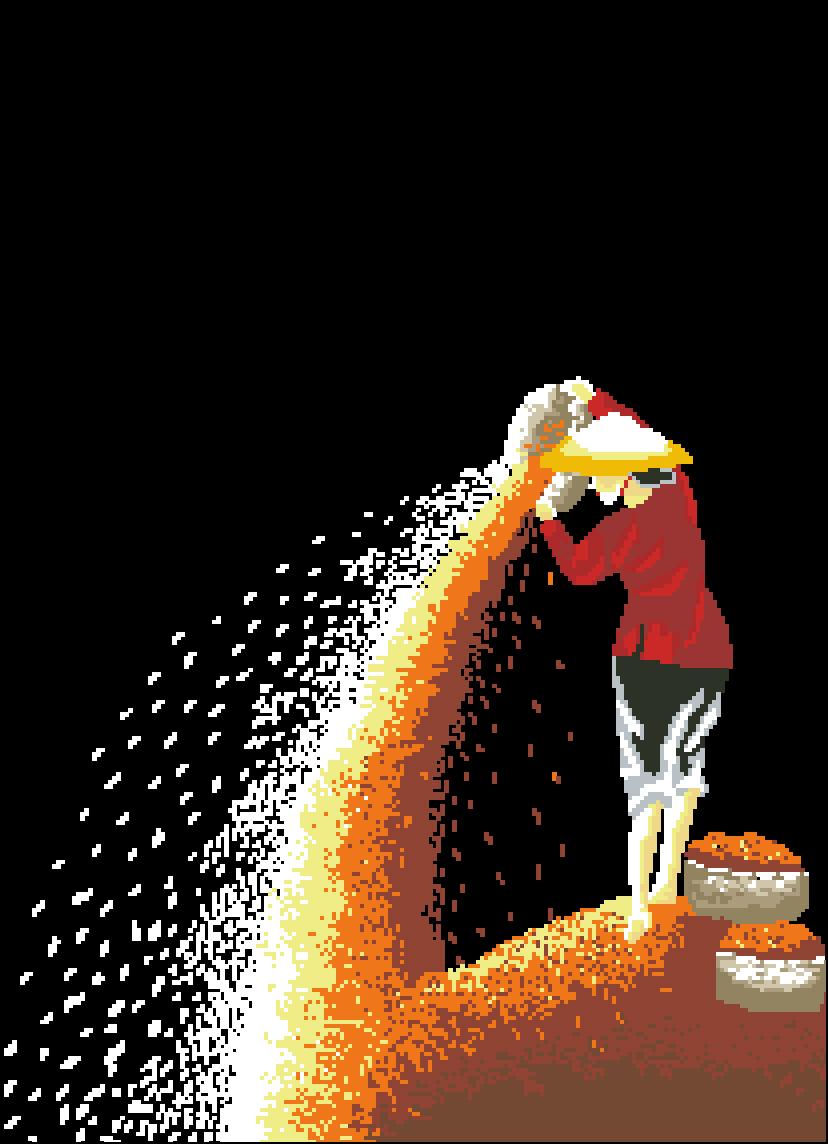 Tranh Thêu Chữ Thập Thiếu Nữ Phơi Lúa