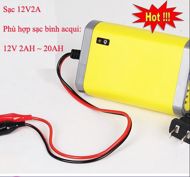 Sạc Binh Ắc Quy, Ắc Quy Ô Tô, Bộ Sạc Bình ẮC Quy 12v 2A Thông Minh, Tự Động Ngắt Khi Đầy -Nơi Bán Sạc Bình ắc Quy Tốt Giá Rẻ Bảo Hành 12 Tháng Trên Toàn Quốc 1 Đổi 1